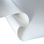 White paper with a slight curve on a white background