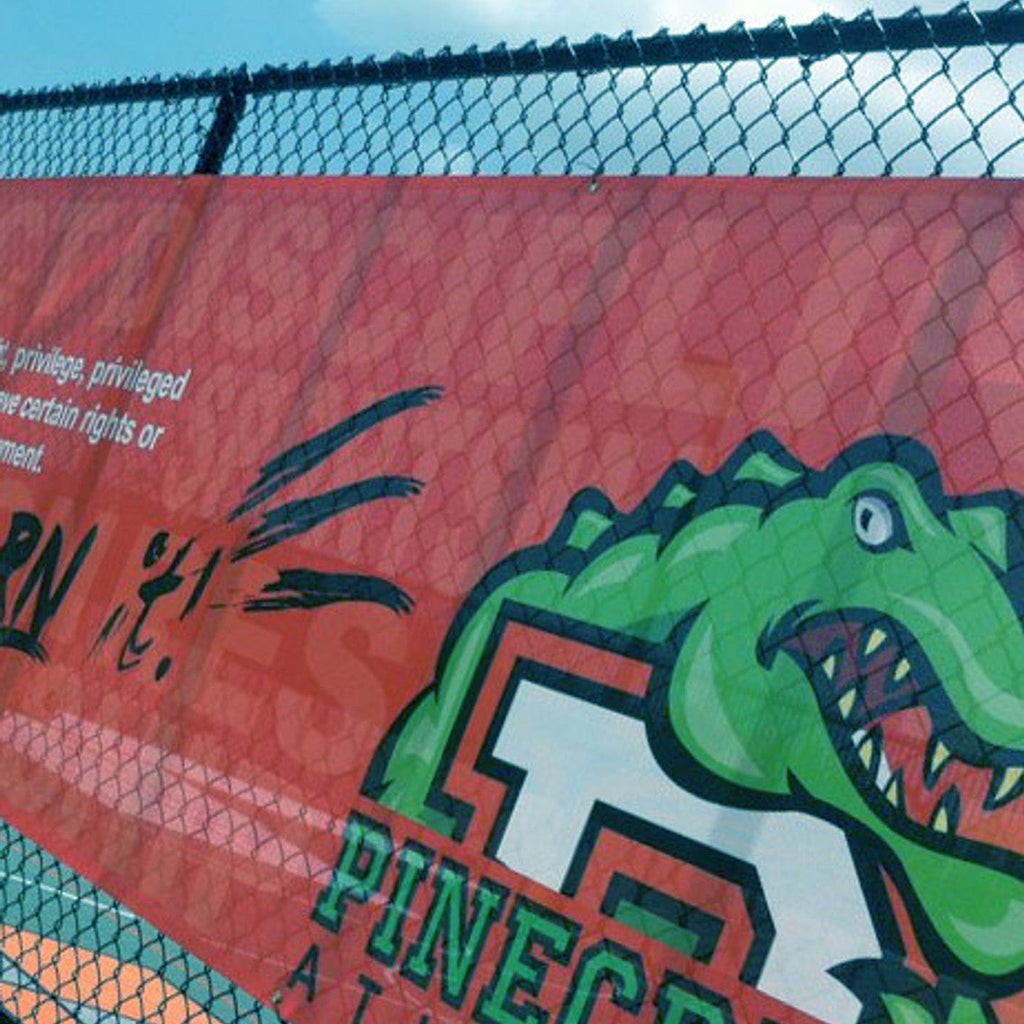 mesh banners on windy fence